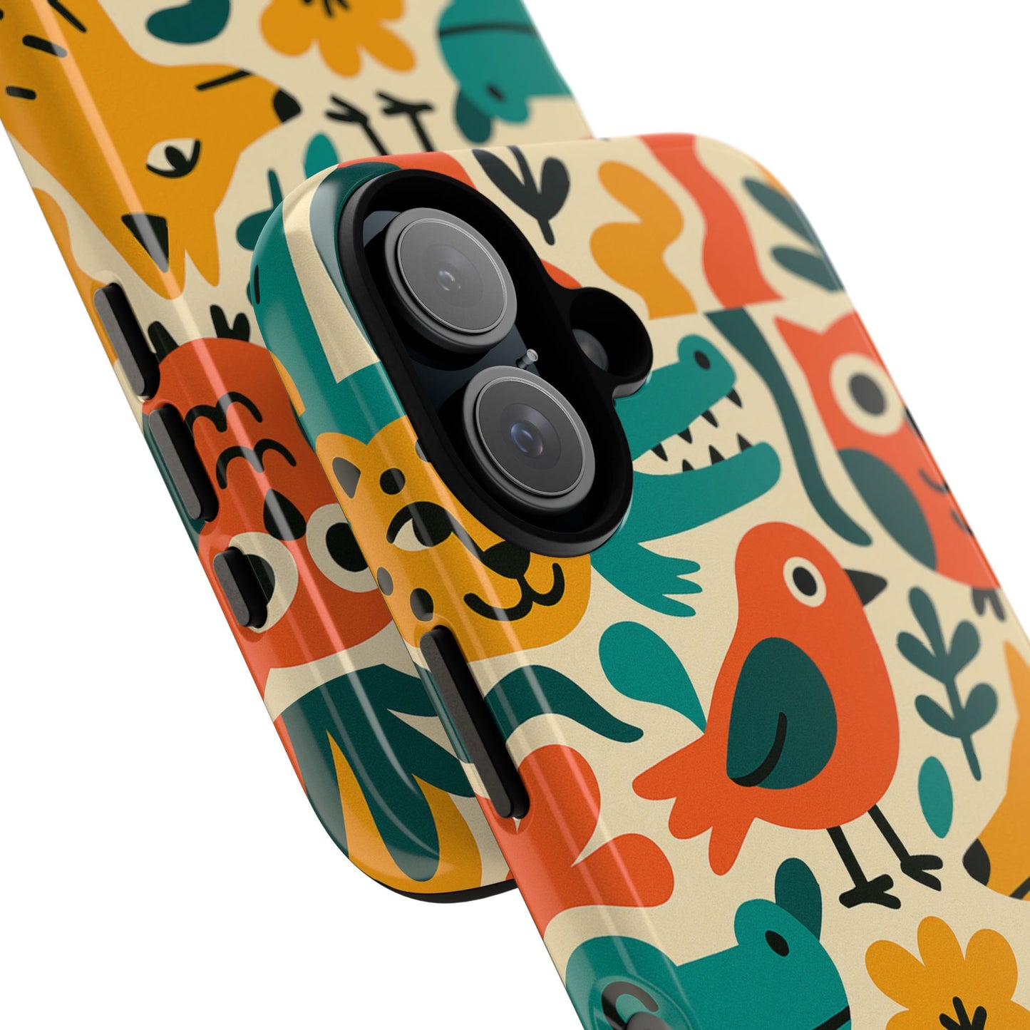 vibrant animal print protective phone case with 3d wrap design for unique style and expression compatible with iphone 13, 14, 15 & 16 – all models including pro, pro max & plus