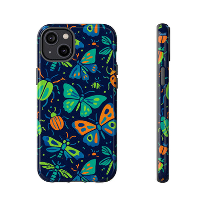 Vibrant Insect Pattern Protective Phone Case for Stylish Protection – Multicolour 3D Design Compatible with iPhone 13, 14, 15 & 16 – all models including Pro, Pro Max & Plus