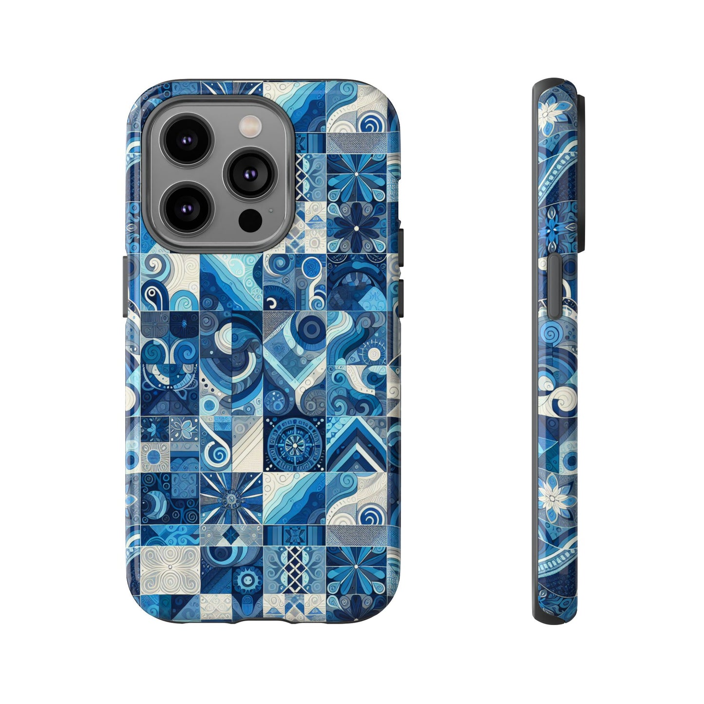 pattern image 8 vibrant 3d phone case for anime and comic fans with geometric art finish compatible with iphone 13, 14, 15 & 16 – all models including pro, pro max & plus