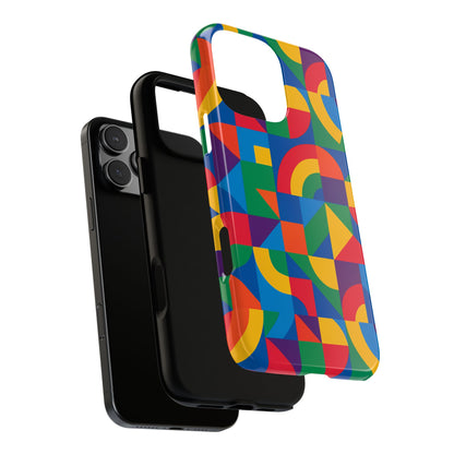 Vibrant 3D Geometric Phone Case with Bold Design Stylish Protection Accessory Compatible with iPhone 13, 14, 15 & 16 – all models including Pro, Pro Max & Plus