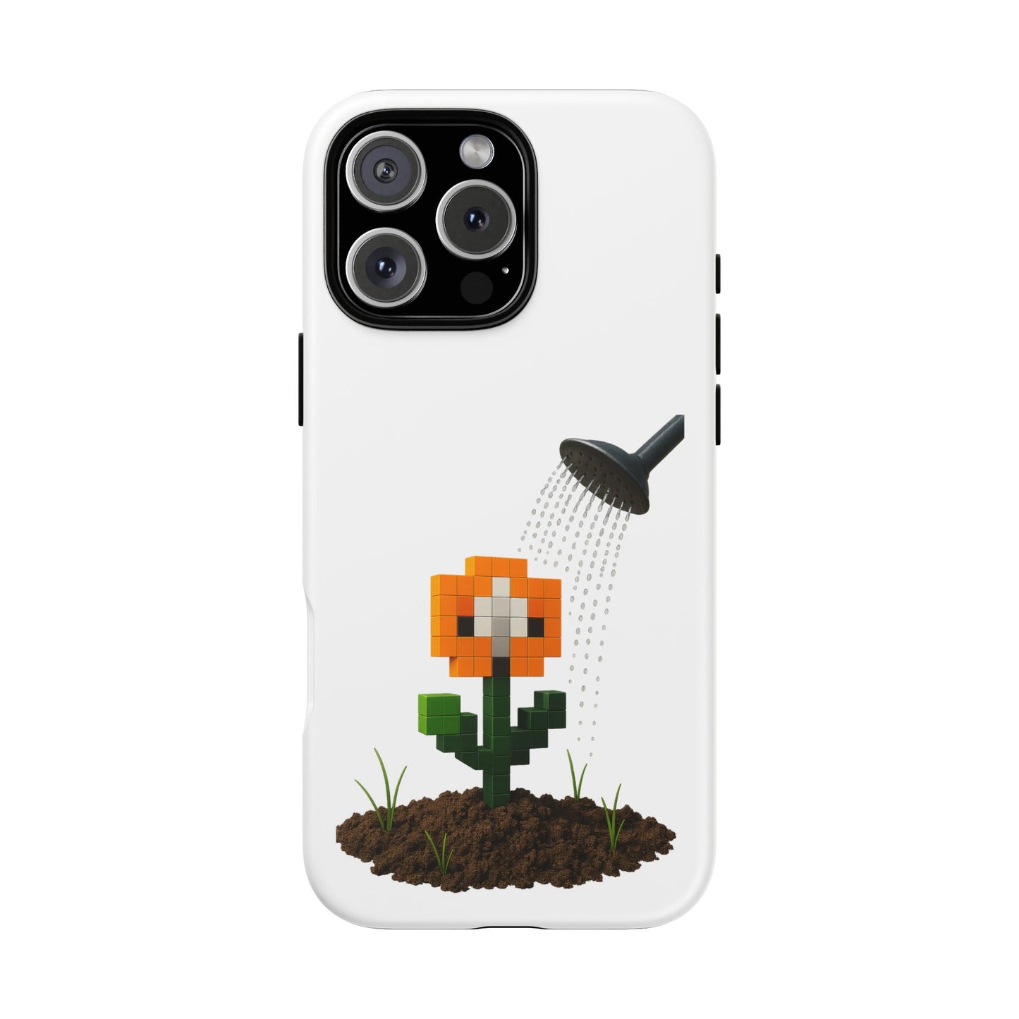 pixel flower phone case - cute gardening design for iphone, samsung and android - durable, stylish, impact-resistant cover with 3d print - ideal gift for garden lovers and students
