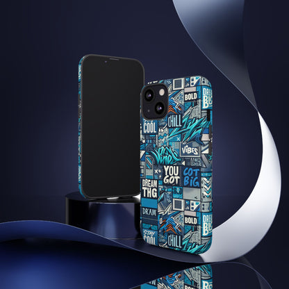 Vibrant 3D Wrap Protective Phone Case in Blue with Playful Graphic Design for Stylish Protection – Compatible with iPhone 13, 14, 15 & 16 – All Models Including Pro, Pro Max & Plus