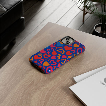 Vibrant Multicolour Heart Design Protective Phone Case Stylish Accessory for Self-Expression Compatible with iPhone 13, 14, 15 & 16 – all models including Pro, Pro Max & Plus