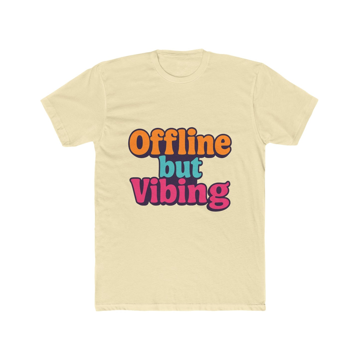 unisex t-shirt - offline but vibing meme graphic tee, multicolor casual funny shirt
