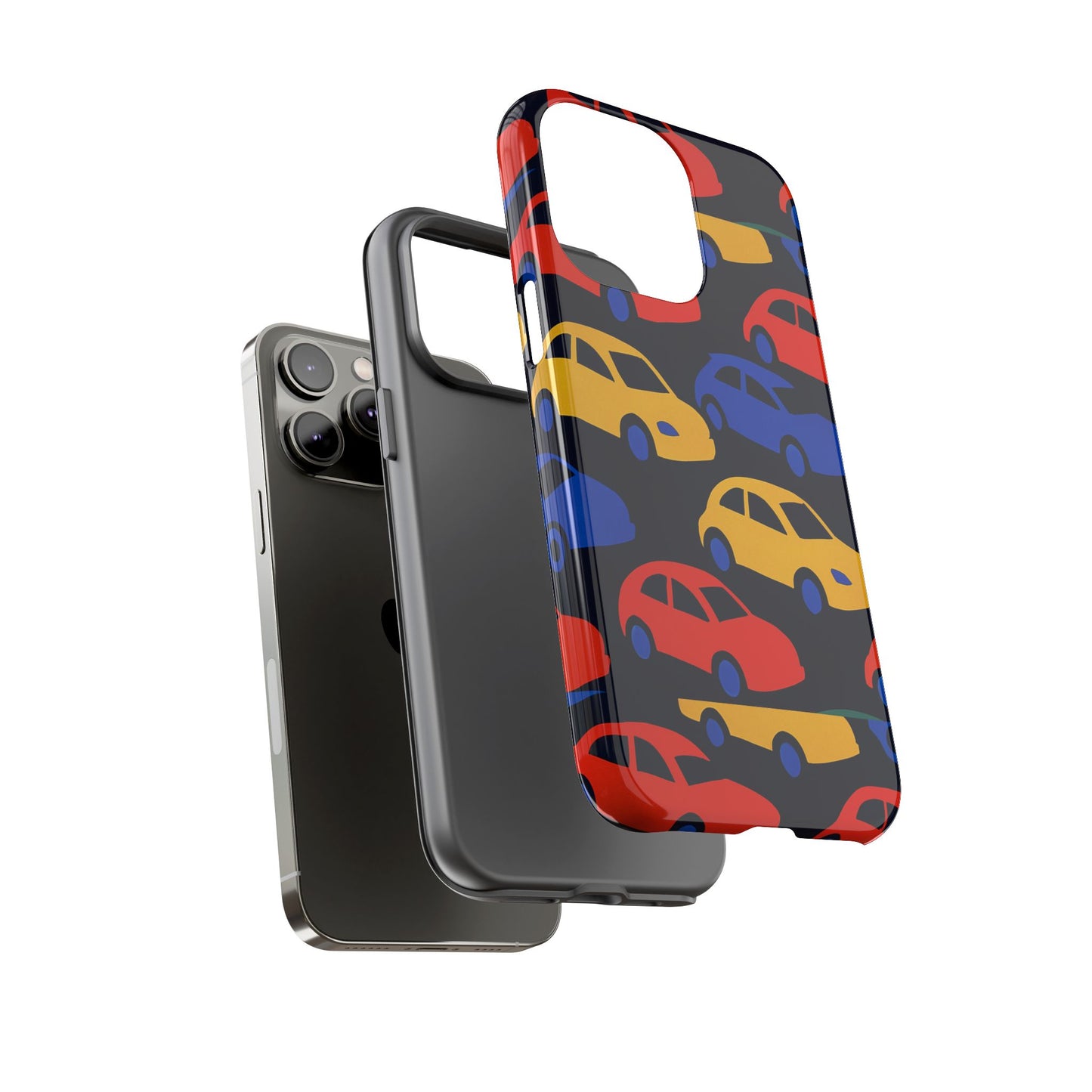 multicolour 3d car design protective phone case stylish accessory for unique expression compatible with iphone 13, 14, 15 & 16 – all models including pro, pro max & plus