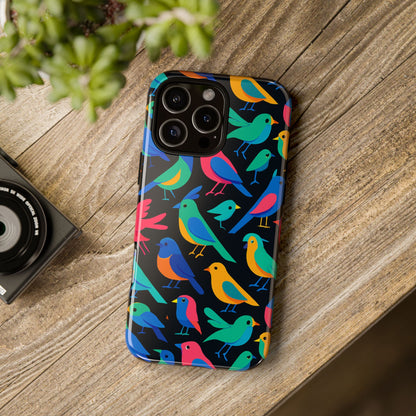 Vibrant Multicolour 3D Bird Print Protective Phone Case for Smart Devices – Unique Accessory for Trendsetters Compatible with iPhone 13, 14, 15 & 16 – All Models Including Pro, Pro Max & Plus