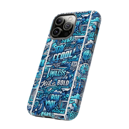 Vibrant Artistic 3D Wrap Phone Case in Blue for Trendsetters – Stylish Protection Compatible with iPhone 13, 14, 15 & 16 – All Models Including Pro, Pro Max & Plus