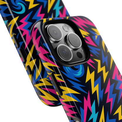 Vibrant Lightning Bolt Protective Phone Case with 3D Wrap Design for Trendy Aesthetic Accessories Compatible with iPhone 13, 14, 15 & 16 – all models including Pro, Pro Max & Plus