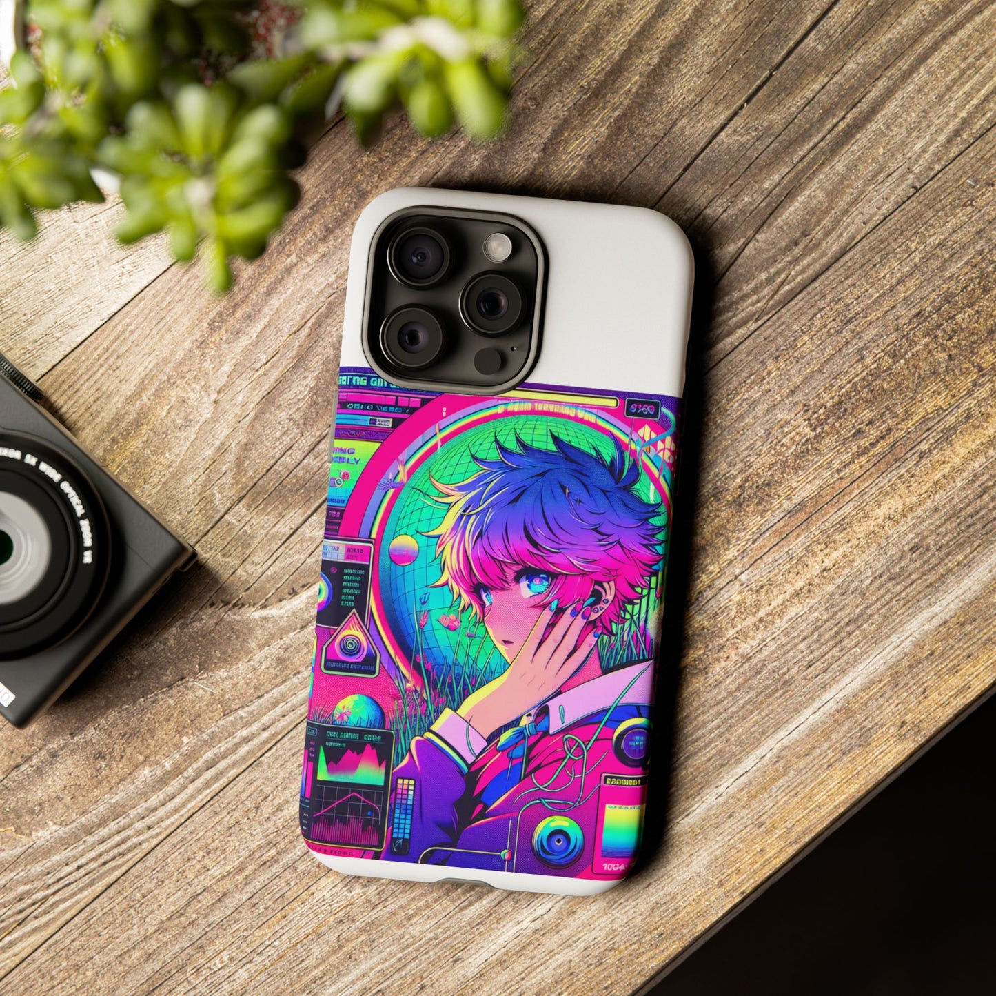 touching grass weekly vibrant protective phone case for smartphones, retro anime design, shock absorbent tpu, uv protected, unique gift for tech enthusiasts
