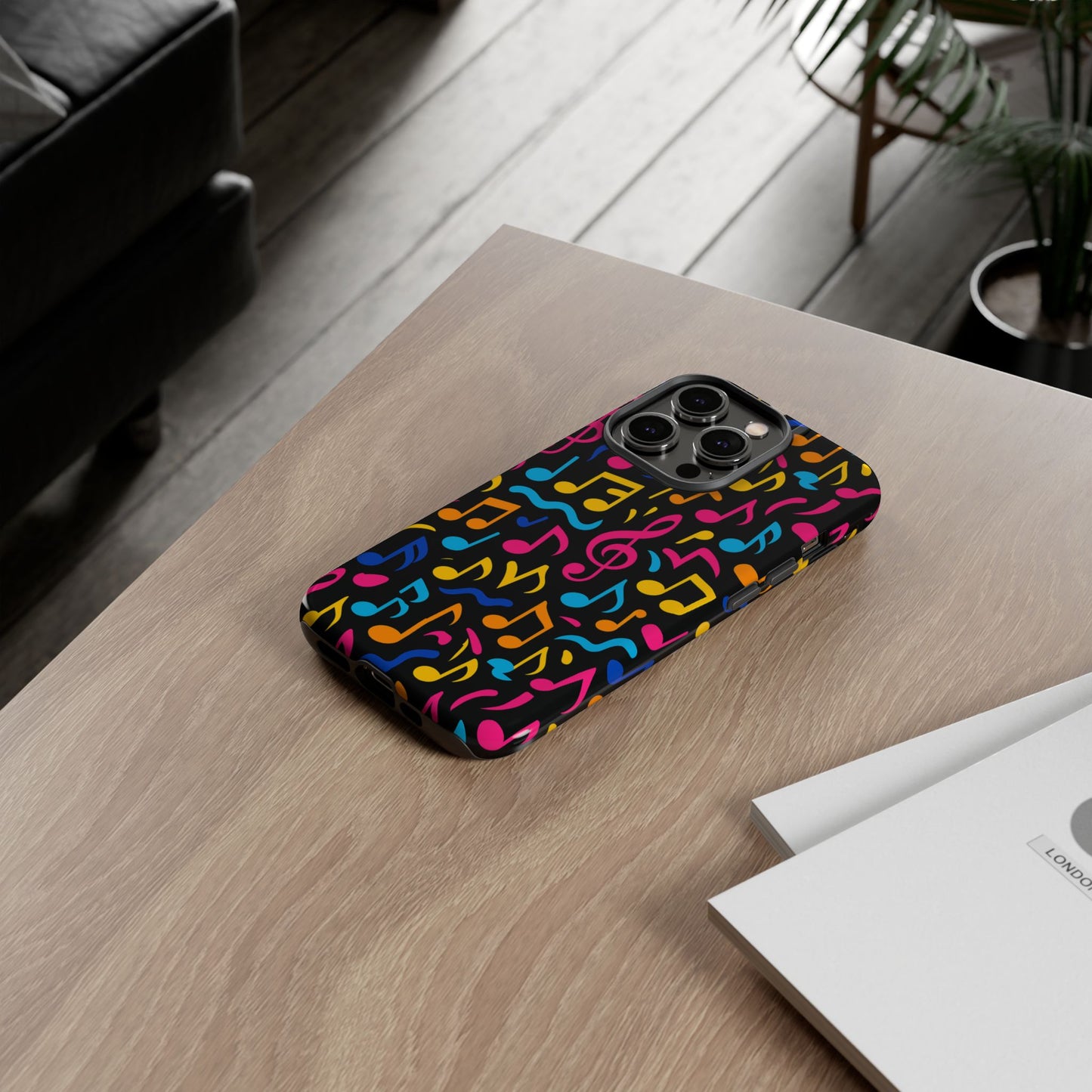 vibrant music themed phone case with colourful 3d design – stylish protection for music lovers – compatible with iphone 13, 14, 15 & 16 – all models including pro, pro max & plus