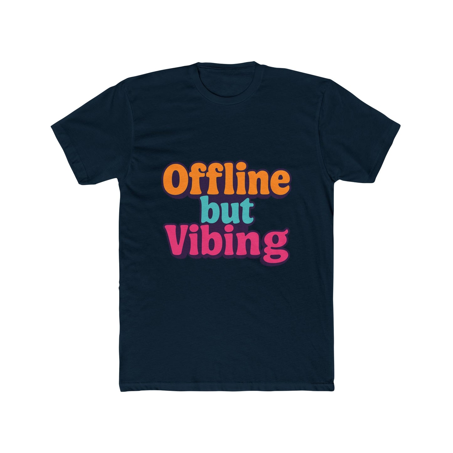 unisex t-shirt - offline but vibing meme graphic tee, multicolor casual funny shirt