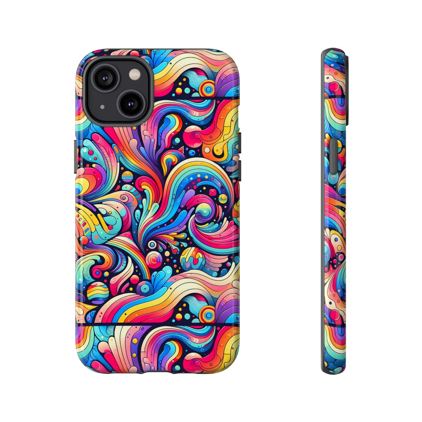 pattern image 2 vibrant 3d phone case for anime and comic fans with abstract art design compatible with iphone 13, 14, 15 & 16 – all models including pro, pro max & plus