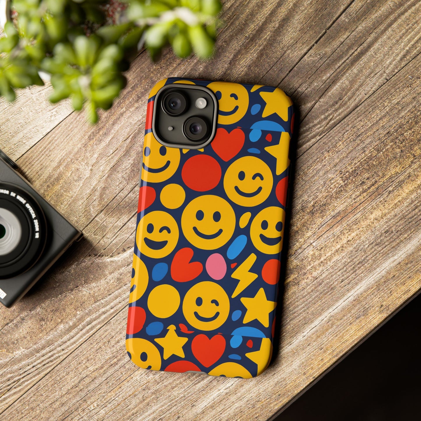 multicolour 3d emoji phone case for stylish protection – fun and playful design for kids and young adults compatible with iphone 13, 14, 15 & 16 – all models including pro, pro max & plus
