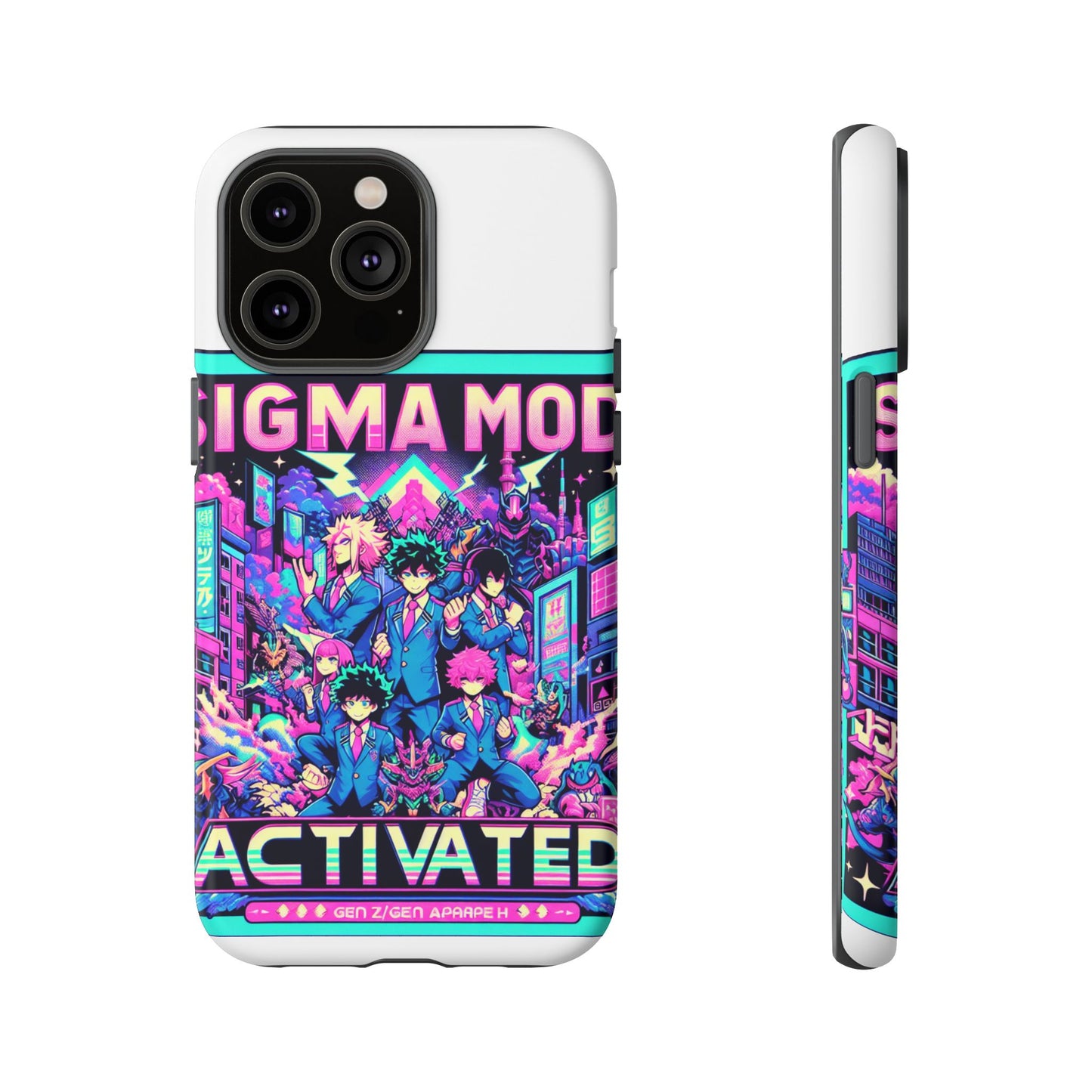 vibrant sigma mode activated protective phone case for anime lovers, 3d wrap design, durable tpu silicone, uv protected, stylish drop protection, gift for friends
