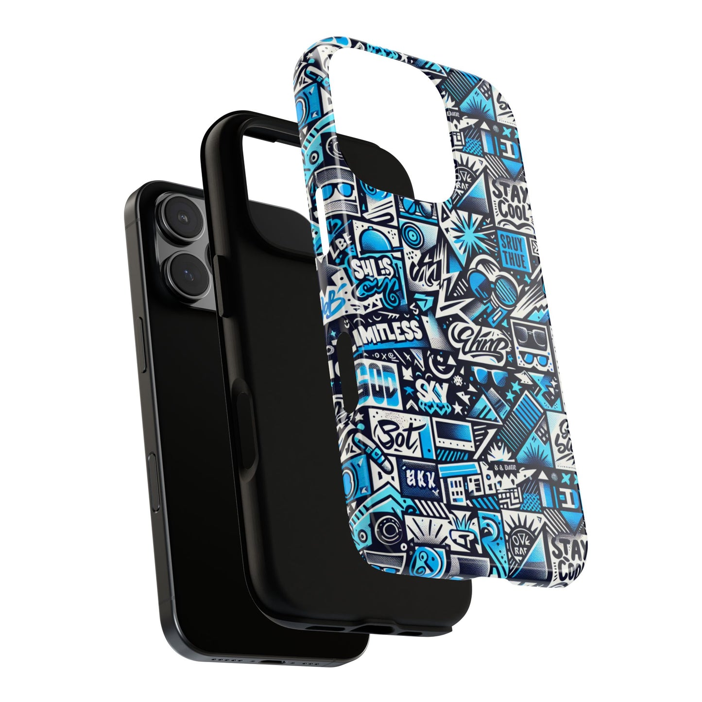 blue pattern image 21 phone case for men women shockproof protective cover with 3d wrap design and uv protection