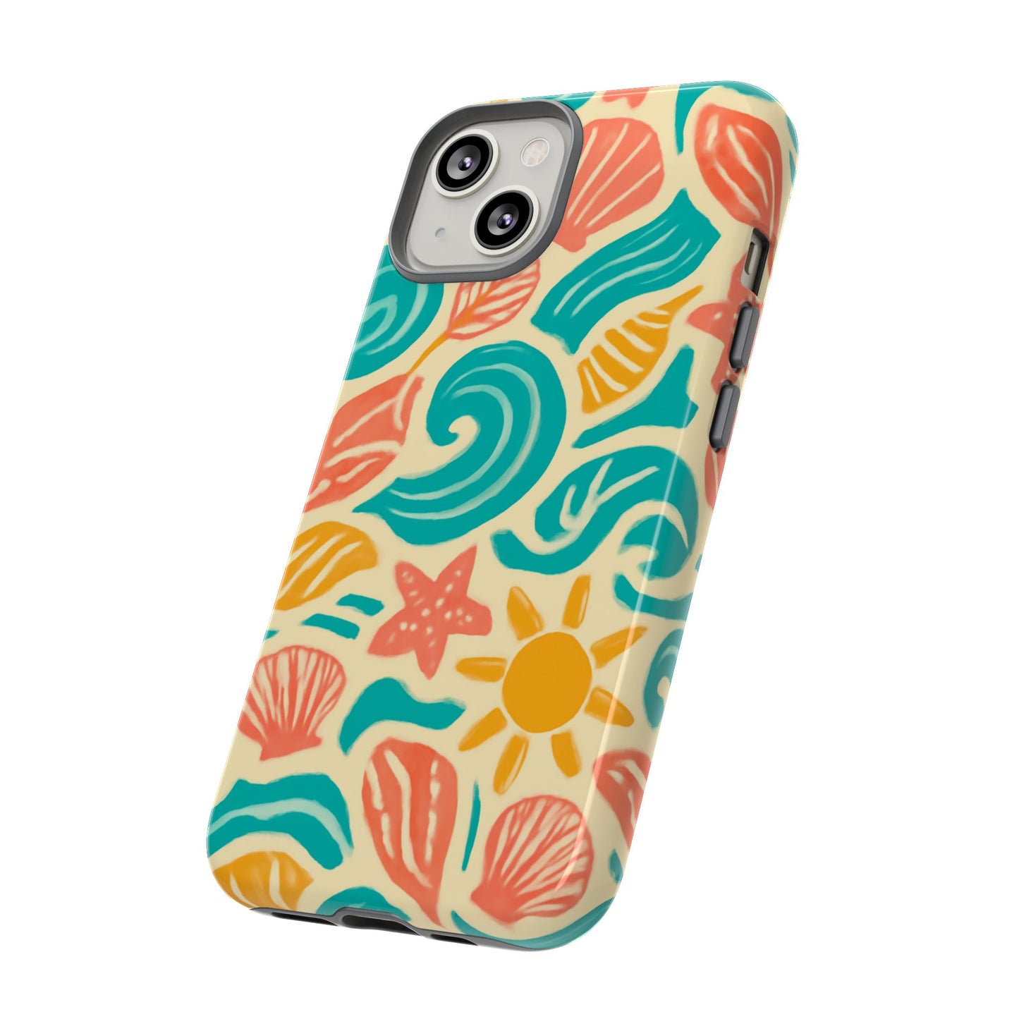 vibrant beach style protective phone case with 3d wrap design for stylish protection – compatible with iphone 13, 14, 15 & 16 – all models including pro, pro max & plus