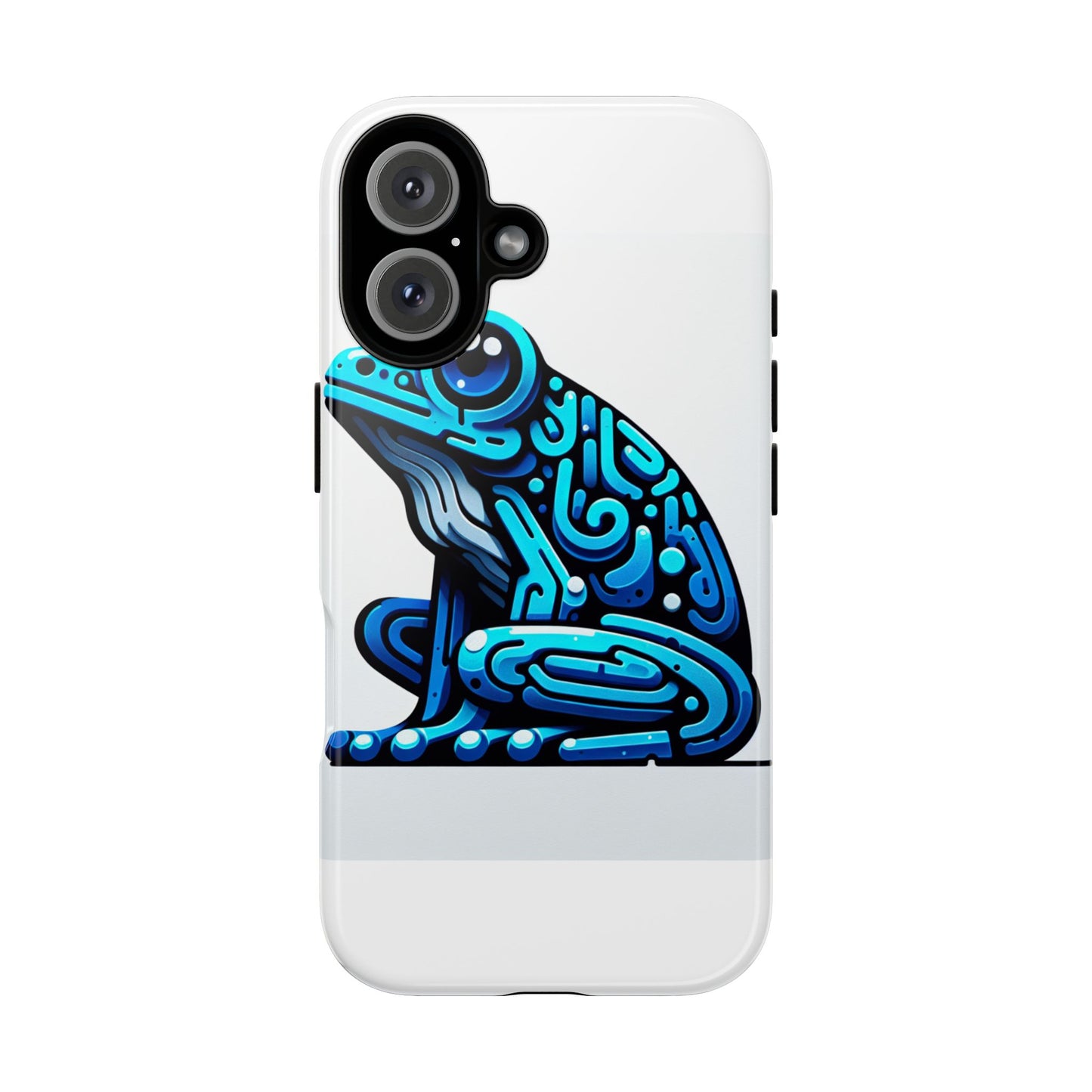 vibrant blue frog 3d wrap phone case for unique accessories retro style compatible with iphone 13, 14, 15 & 16 – all models including pro, pro max & plus