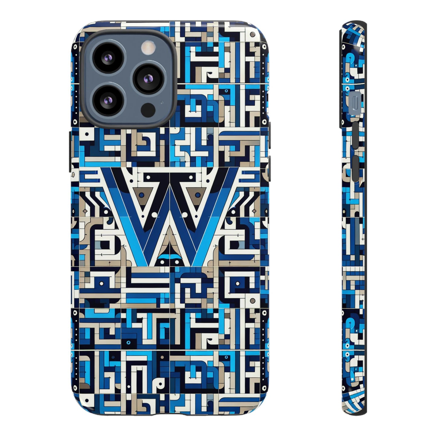 letter blue alphabet w phone case for smartphones durable shockproof protective cover with 3d wrap design for anime and comic style fans