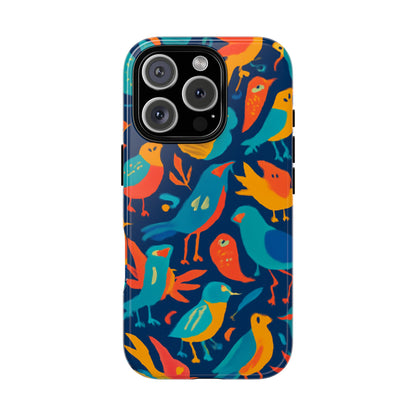 Vibrant Multicolour Bird Design Phone Case for Stylish Protection – Compatible with iPhone 13, 14, 15 & 16 – All Models Including Pro, Pro Max & Plus