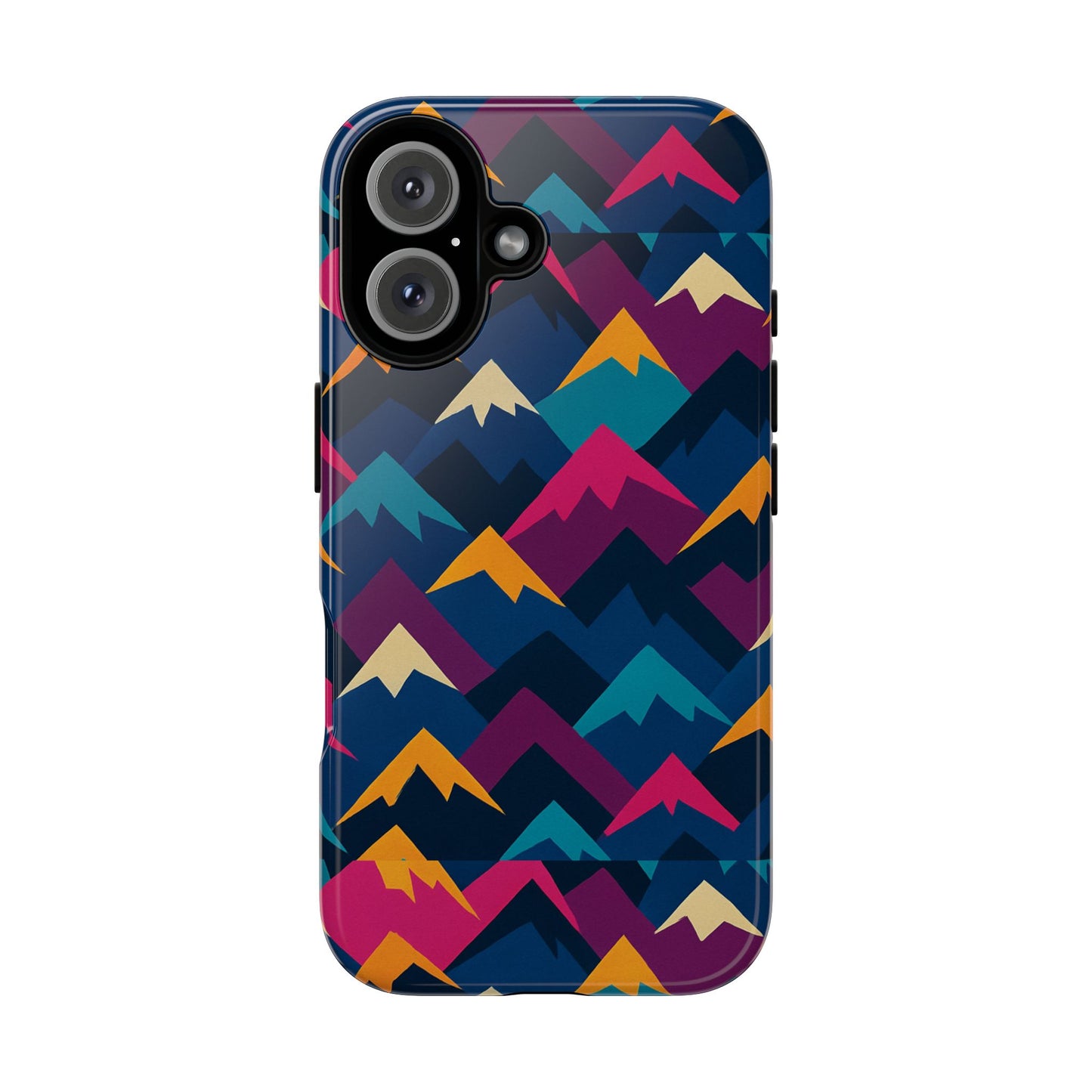 multicolour mountain geometric protective phone case – stylish accessory for unique self-expression compatible with iphone 13, 14, 15 & 16 – all models including pro, pro max & plus