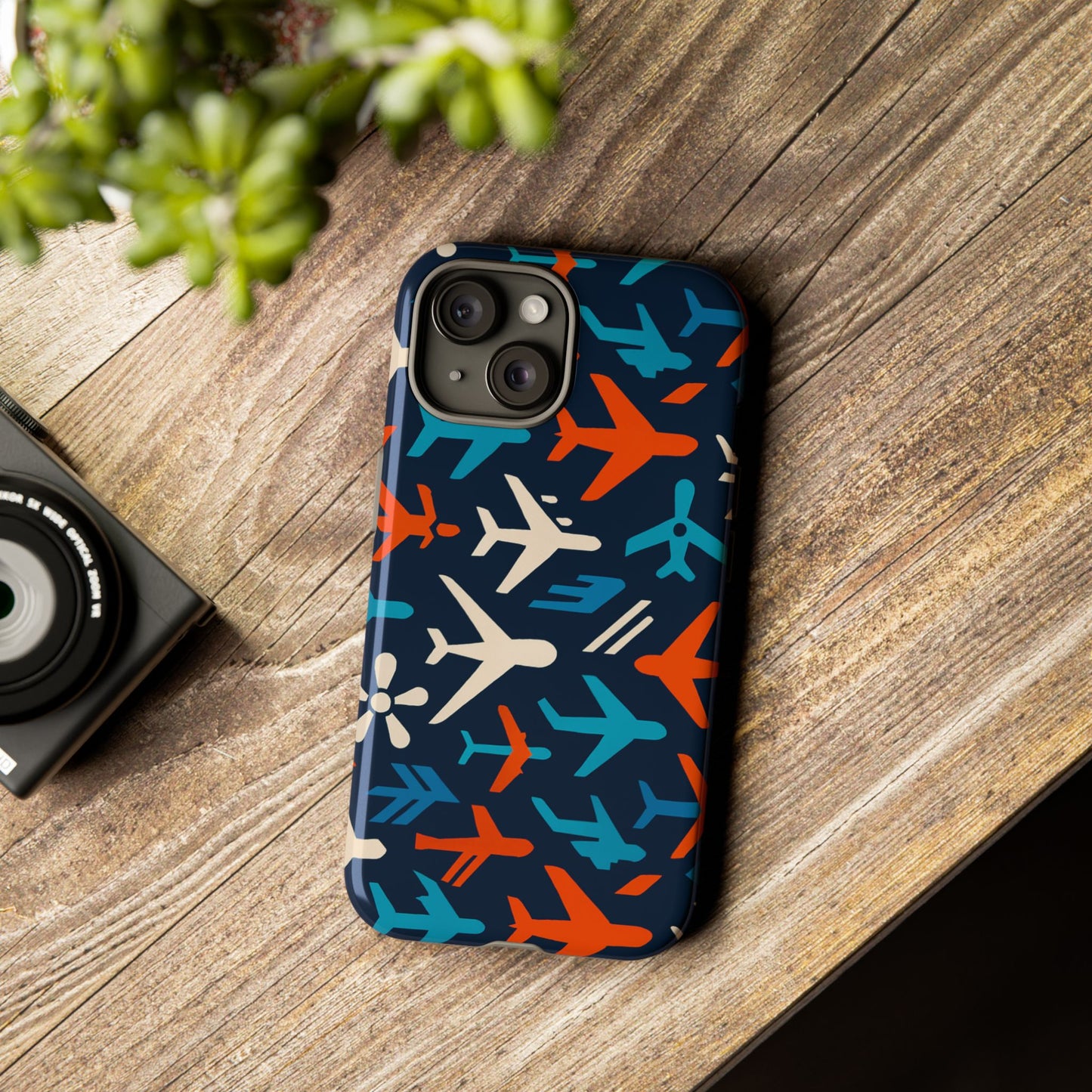 vibrant aviation themed protective phone case with 3d wrap design – unique style and durable protection – compatible with iphone 13, 14, 15 & 16 – all models including pro, pro max & plus