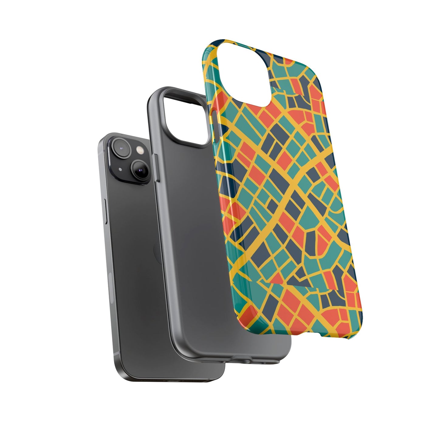 multicolour geometric 3d wrap protective phone case stylish accessory for men and women vibrant design ideal for unique expression compatible with iphone 13, 14, 15 & 16 – all models including pro, pro max & plus
