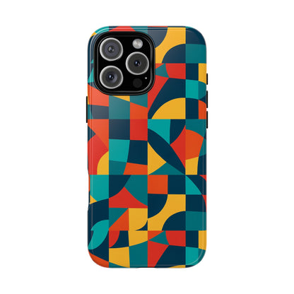 Vibrant Multicolour Geometric 3D Wrap Phone Case for Stylish Protection and Unique Expression Compatible with iPhone 13, 14, 15 & 16 – all models including Pro, Pro Max & Plus