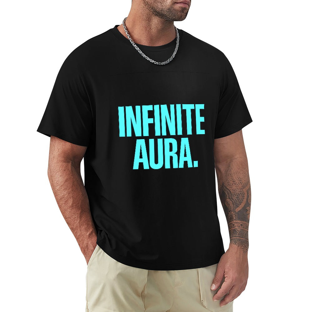 men's t-shirt 100% cotton infinite aura graphic tee for casual wear, soft breathable fabric, comfortable fit, stylish design for men, ideal for fitness and leisure activities