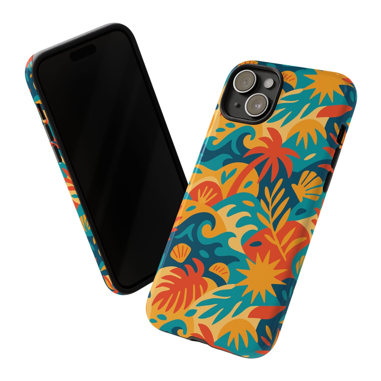 vibrant tropical phone case for stylish protection with 3d wrap design – unisex fashion accessory compatible with iphone 13, 14, 15 & 16 – all models including pro, pro max & plus
