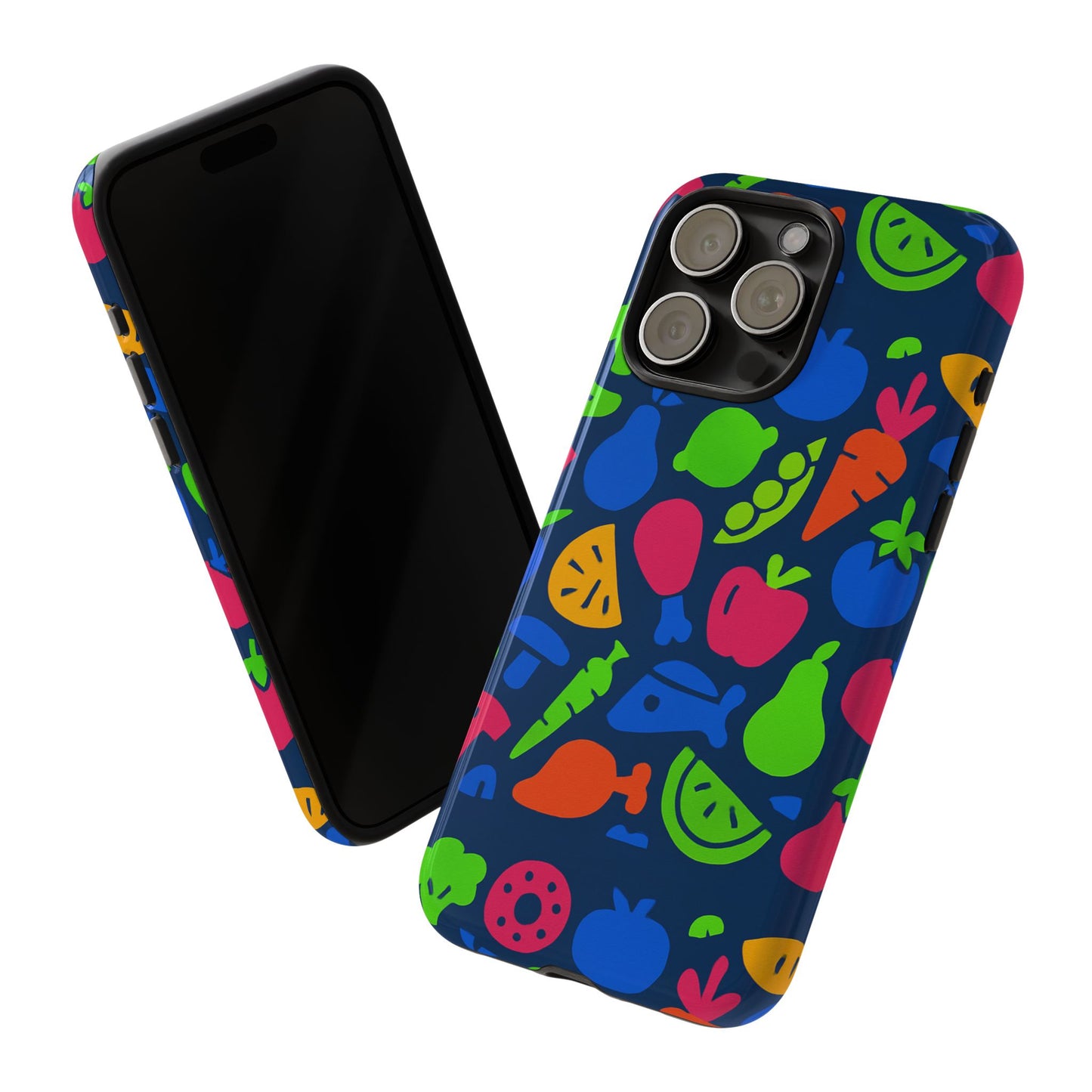 vibrant 3d fruit pattern protective phone case with glossy finish for stylish protection, compatible with iphone 13, 14, 15 & 16 – all models including pro, pro max & plus