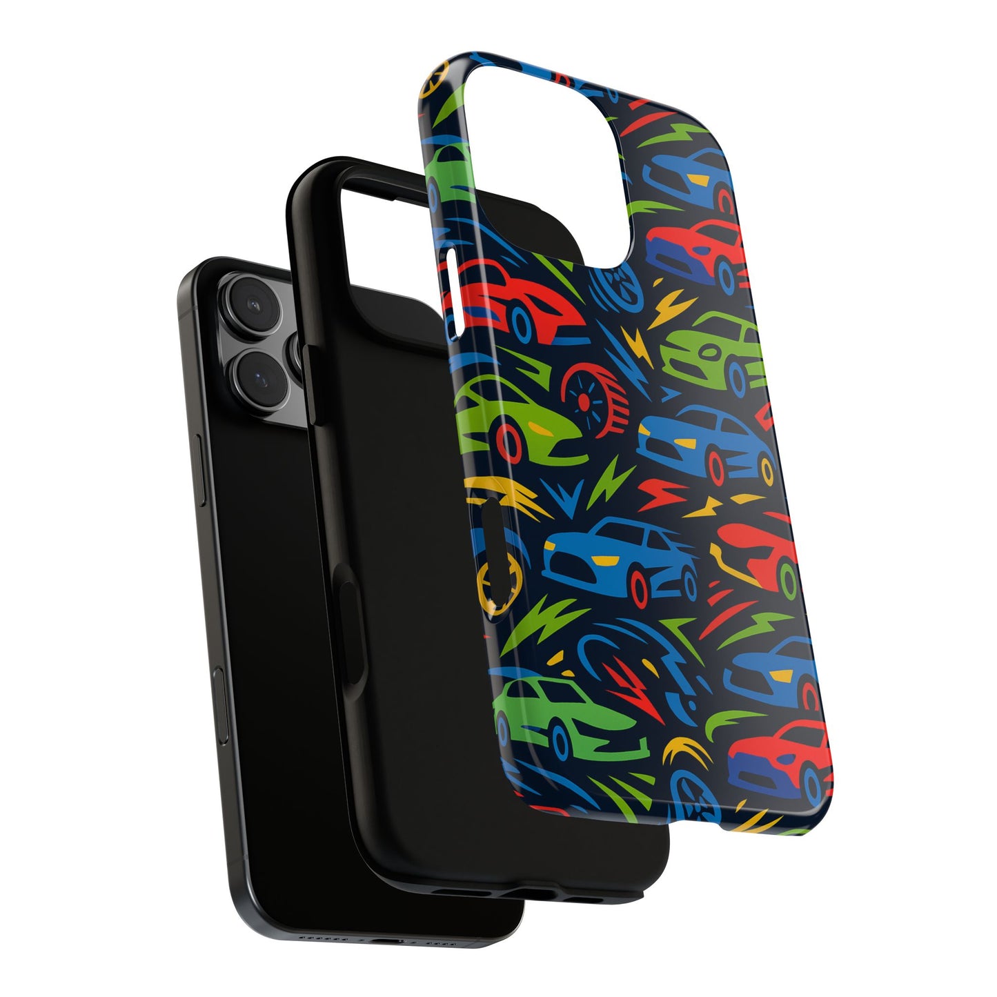 vibrant 3d car design protective phone case – fun retro style for kids and adults – stylish protection – compatible with iphone 13, 14, 15 & 16 – all models including pro, pro max & plus