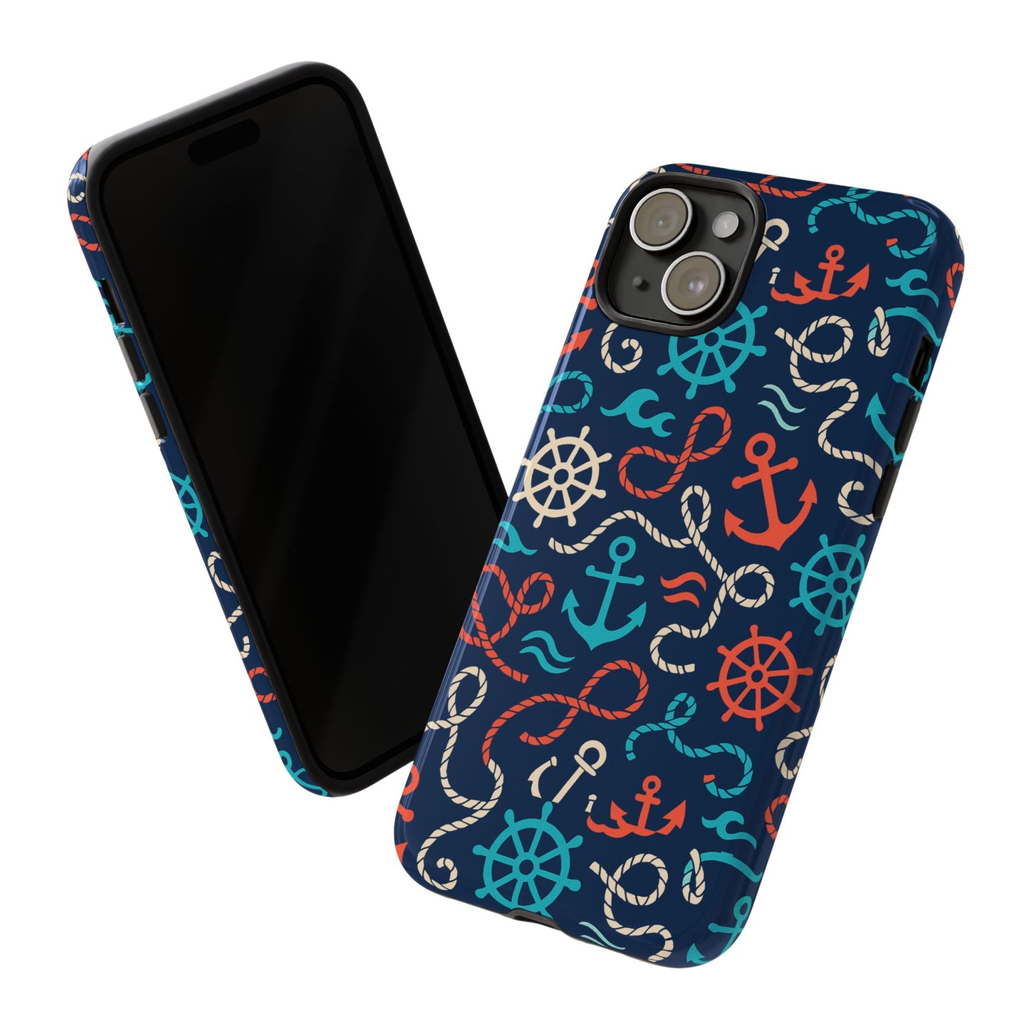 nautical themed 3d wrap protective phone case for smartphones, stylish accessory for everyday use, compatible with iphone 13, 14, 15 & 16 – all models including pro, pro max & plus