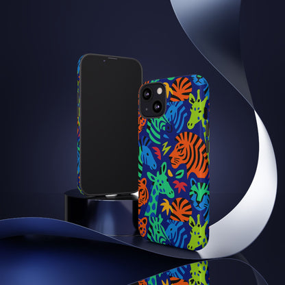 Vibrant Animal Print 3D Wrap Protective Phone Case Stylish Accessory for Men and Women Compatible with iPhone 13, 14, 15 & 16 – All Models Including Pro, Pro Max & Plus
