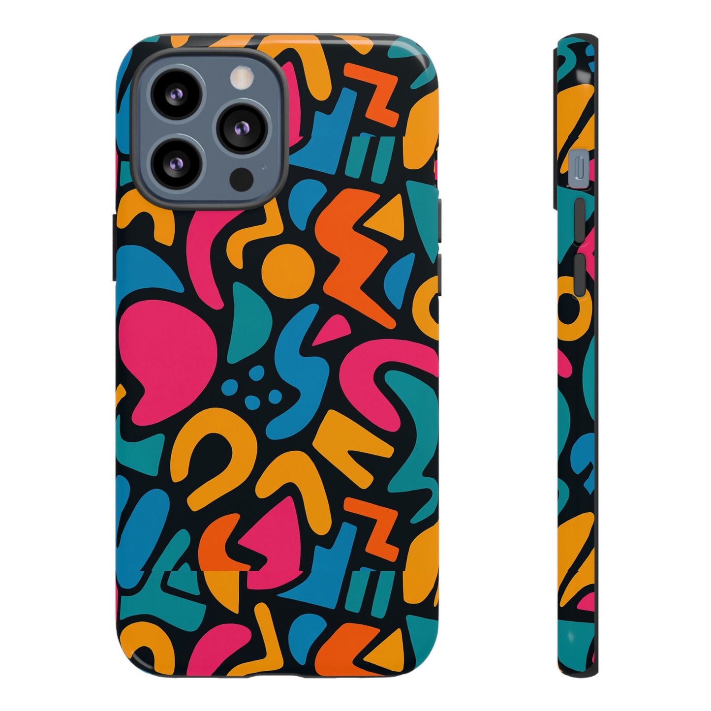 vibrant multicolour abstract 3d wrap phone case for stylish protection, unisex smartphone cover, compatible with iphone 13, 14, 15 & 16 – all models including pro, pro max & plus