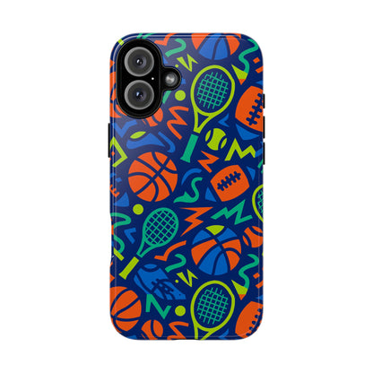 Vibrant 3D Sports Pattern Protective Phone Case for Unisex – Colourful Accessory for Stylish Protection Compatible with iPhone 13, 14, 15 & 16 – All Models Including Pro, Pro Max & Plus