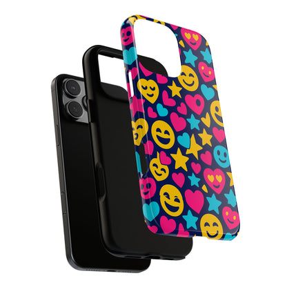 Vibrant Emoji Protective Phone Case with 3D Wrap Design for Fun Style and Robust Protection Compatible with iPhone 13, 14, 15 & 16 – All Models Including Pro, Pro Max & Plus