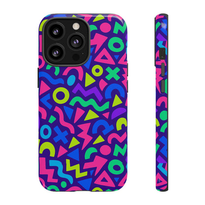 Vibrant Geometric 3D Wrap Protective Phone Case for Men and Women Stylish Accessory Compatible with iPhone 13, 14, 15 & 16 – all models including Pro, Pro Max & Plus