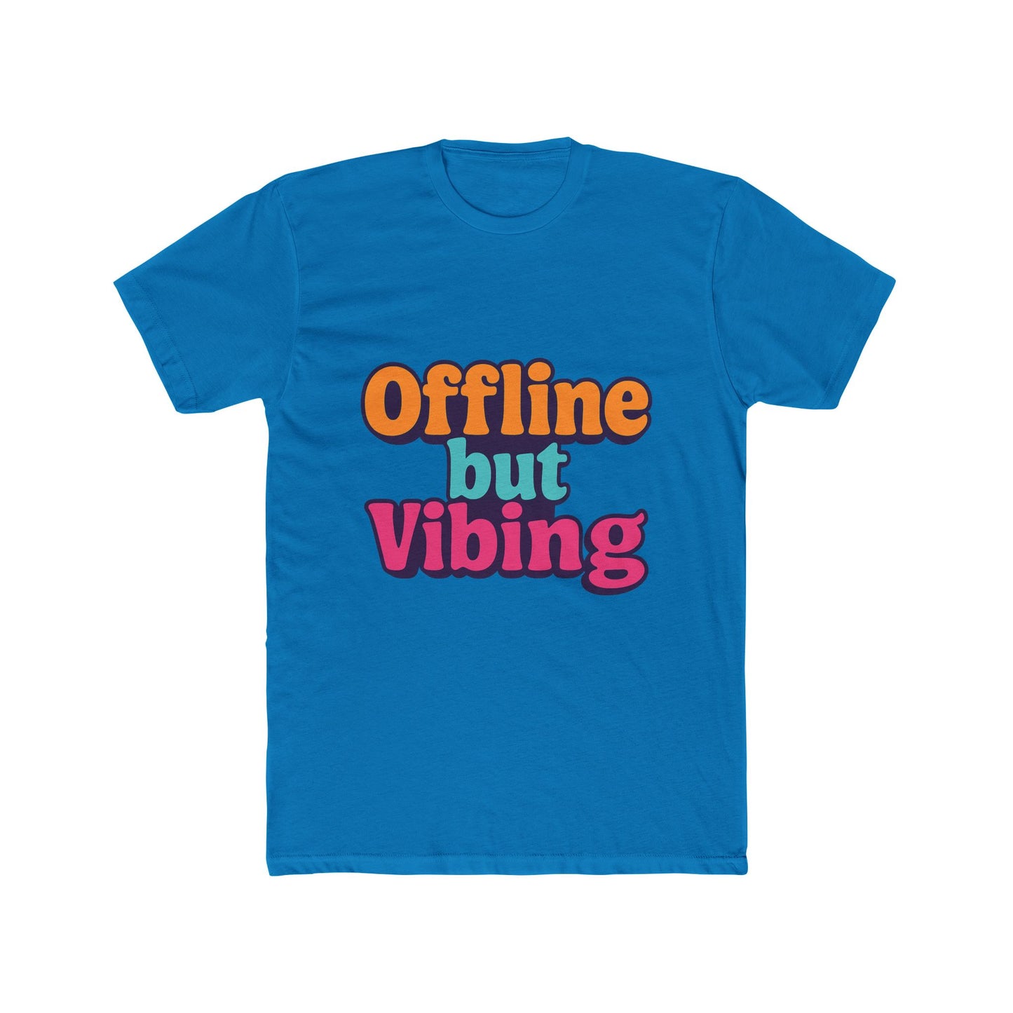 unisex t-shirt - offline but vibing meme graphic tee, multicolor casual funny shirt