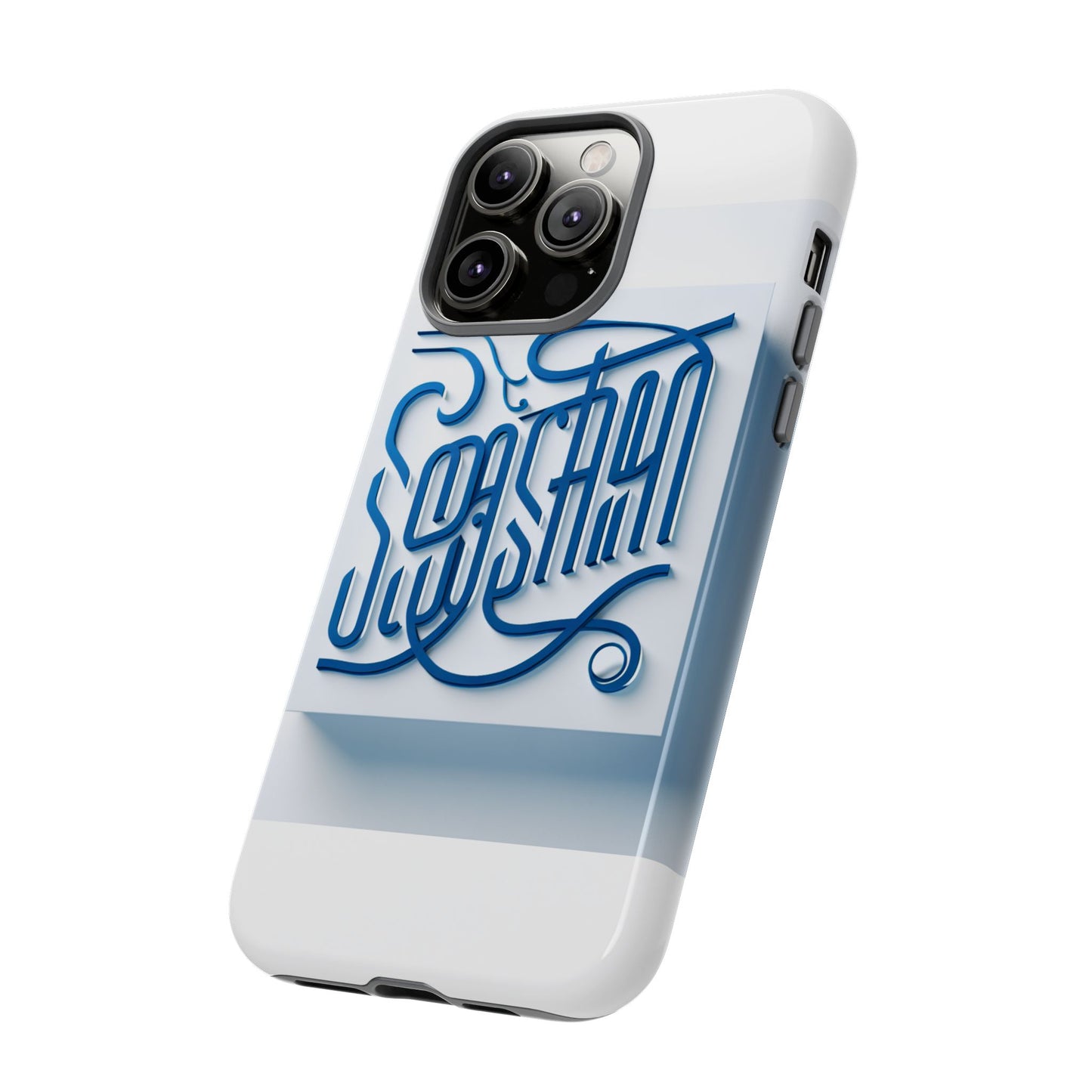 vibrant blue 3d alphabet phone case for stylish protection and unique expression compatible with iphone 13, 14, 15 & 16 – all models including pro, pro max & plus