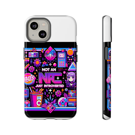 Protective Phone Case with Not An Npc Just Introverted Design, 3D Wrap, Shock Absorbent, UV Protected, Ideal Gift for Anime and Comic Fans