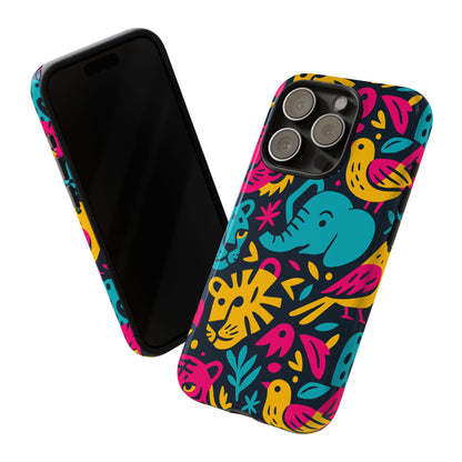 Vibrant 3D Animal Print Protective Phone Case Colourful Design for Stylish Protection Compatible with iPhone 13, 14, 15 & 16 – all models including Pro, Pro Max & Plus