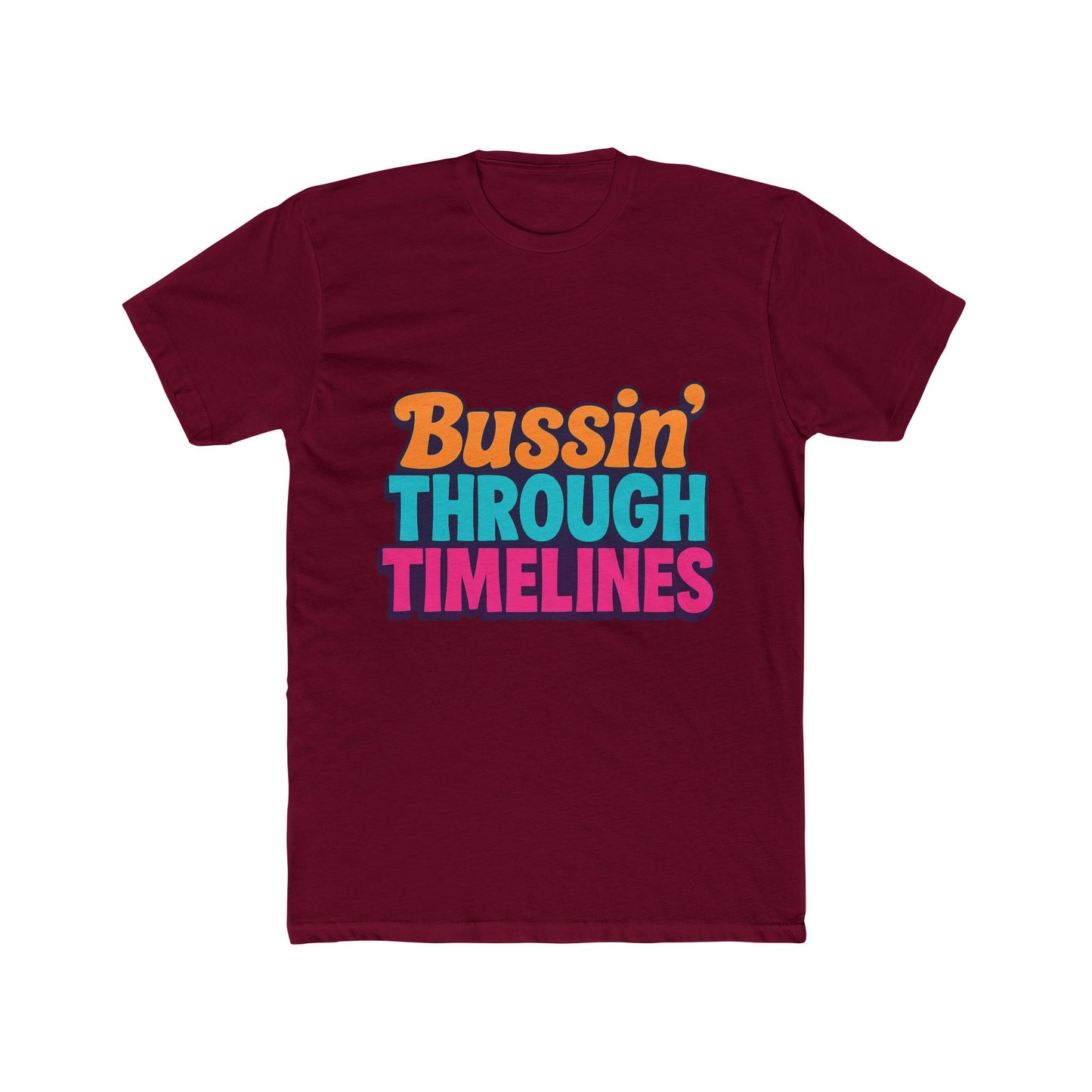 bussin' through timelines unisex t-shirt - multicolor graphic tee for men & women - casual outfit