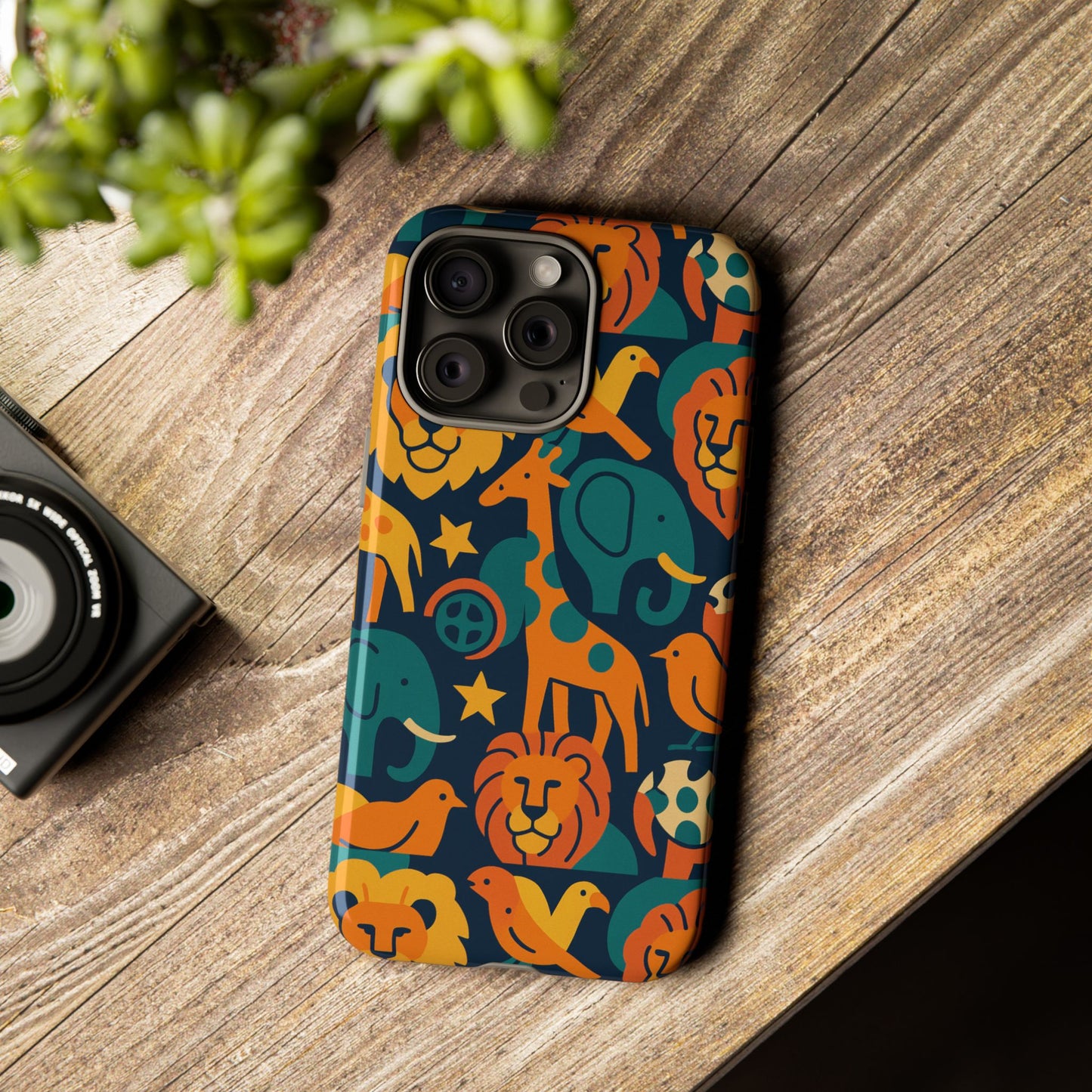 vibrant animal print protective phone case in multicolour – playful design for stylish protection – compatible with iphone 13, 14, 15 & 16 – all models including pro, pro max & plus