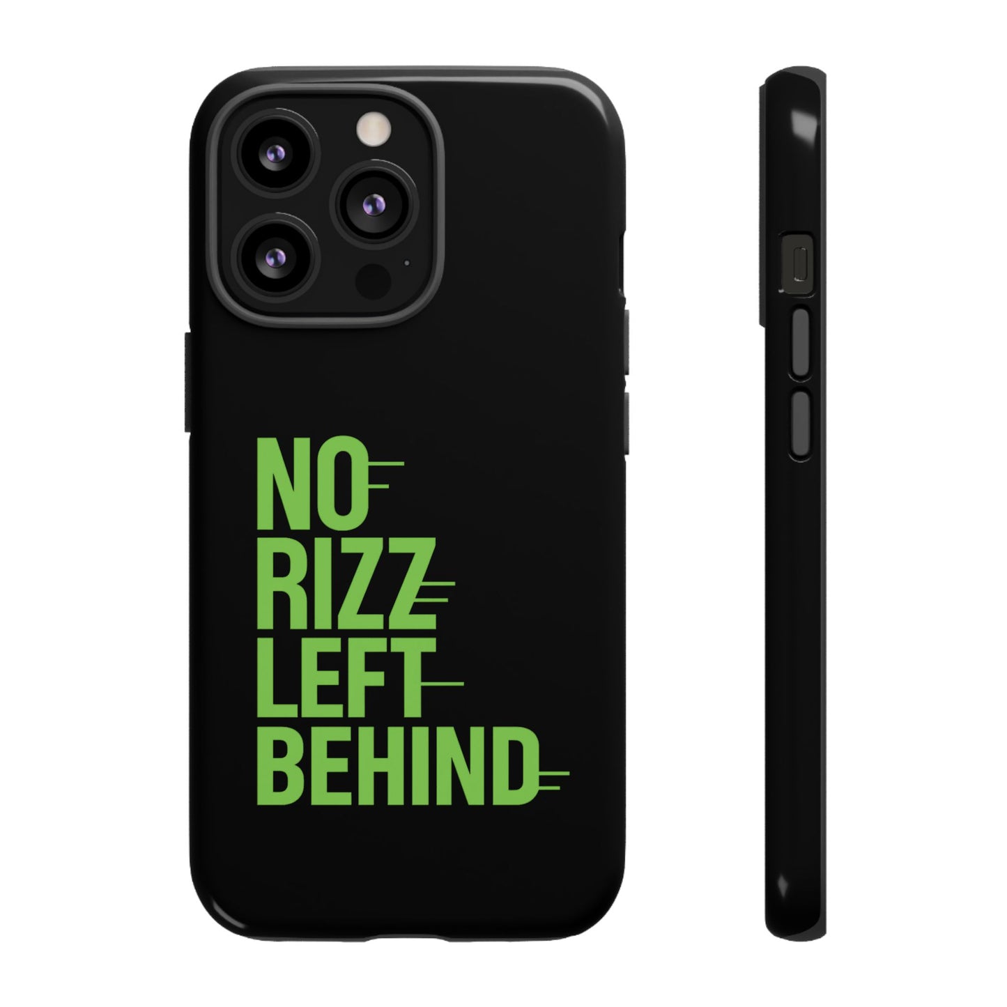 tough phone case - no rizz left behind, durable protection, shock absorbent, stylish design, perfect gift for adults, supports wireless charging, uv protected, lightweight accessory