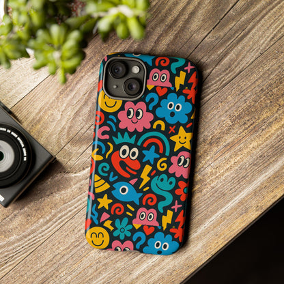 Vibrant Cartoon Protective Phone Case with 3D Wrap Design for Creative Expression – Compatible with iPhone 13, 14, 15 & 16 – All Models Including Pro, Pro Max & Plus