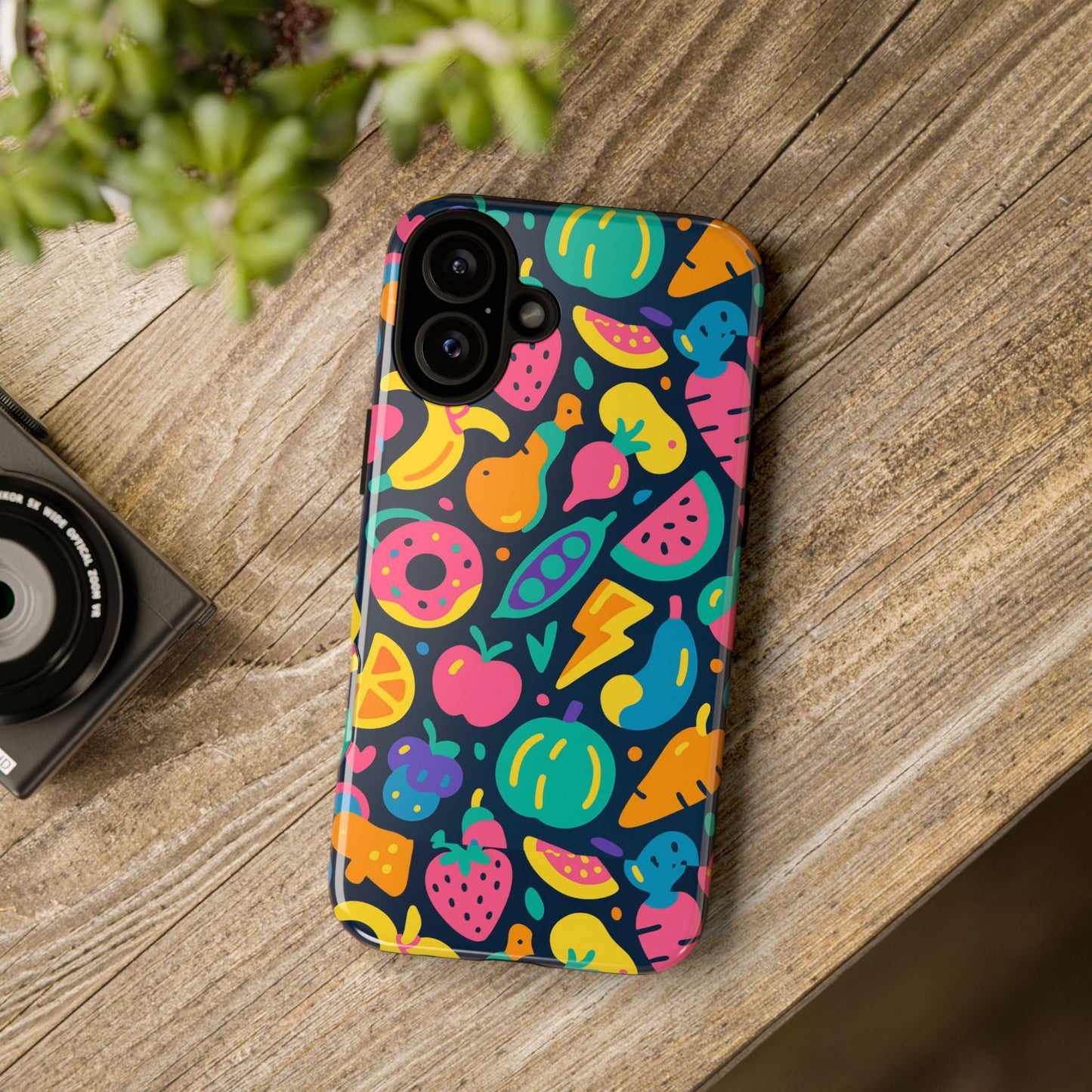 vibrant 3d fruit pattern protective phone case colourful accessory for stylish individuals compatible with iphone 13, 14, 15 & 16 – all models including pro, pro max & plus