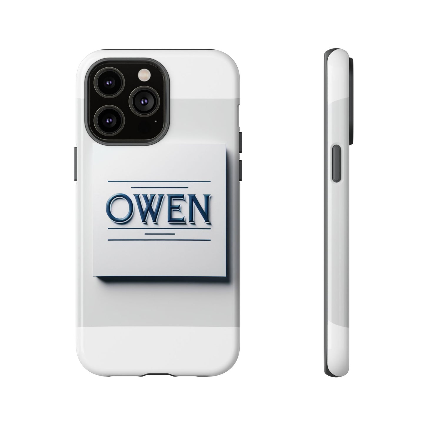 personalised 3d wrap protective phone case in elegant white and blue design for stylish protection compatible with iphone 13, 14, 15 & 16 – all models including pro, pro max & plus