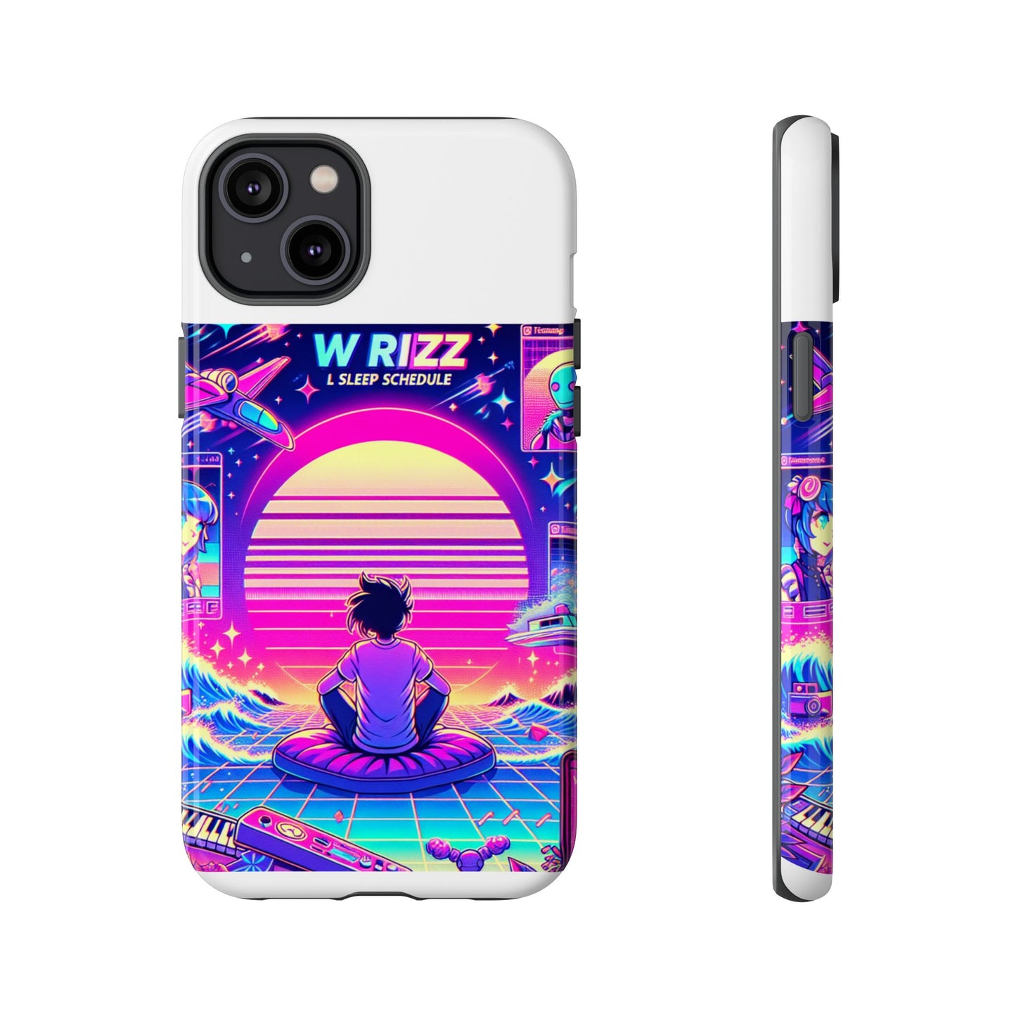 w rizz l sleep schedule protective phone case for anime lovers