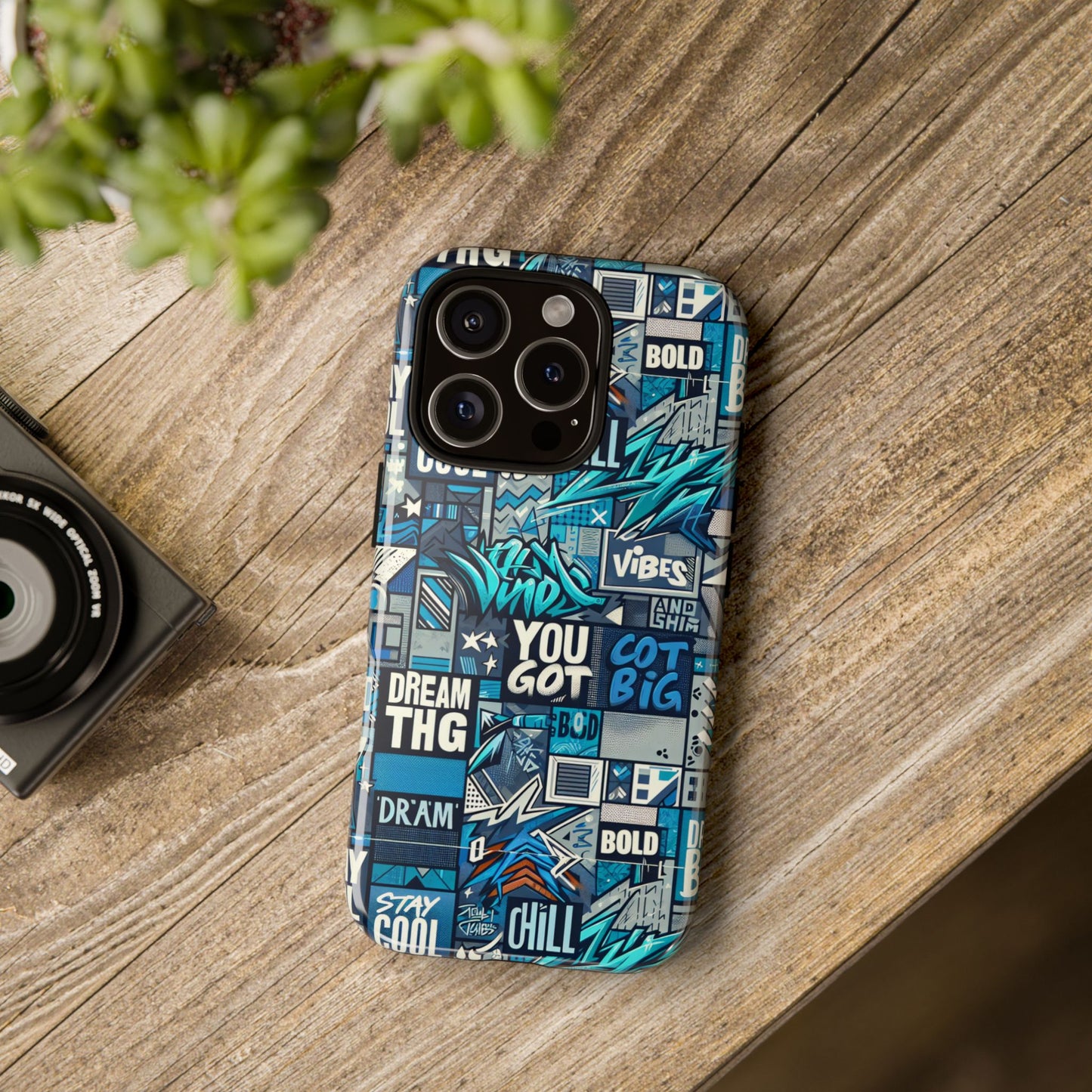 vibrant 3d wrap protective phone case in blue with playful graphic design for stylish protection – compatible with iphone 13, 14, 15 & 16 – all models including pro, pro max & plus