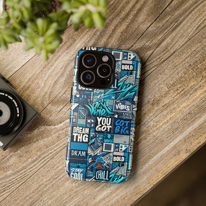 Vibrant 3D Wrap Protective Phone Case in Blue with Playful Graphic Design for Stylish Protection – Compatible with iPhone 13, 14, 15 & 16 – All Models Including Pro, Pro Max & Plus